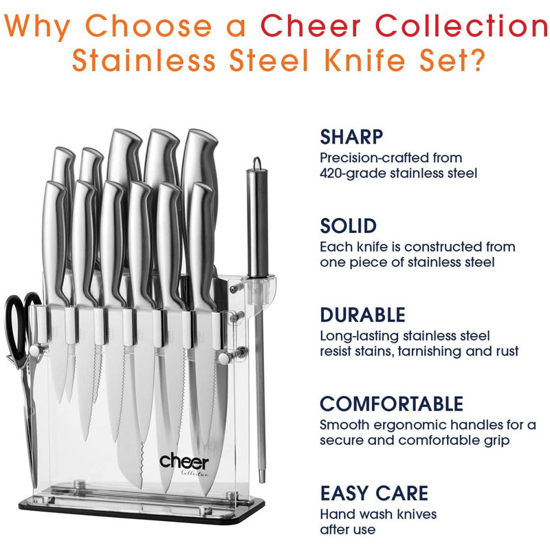 Cheer Collection 14 Piece Stainless Steel (18/0) Assorted Knife Set
